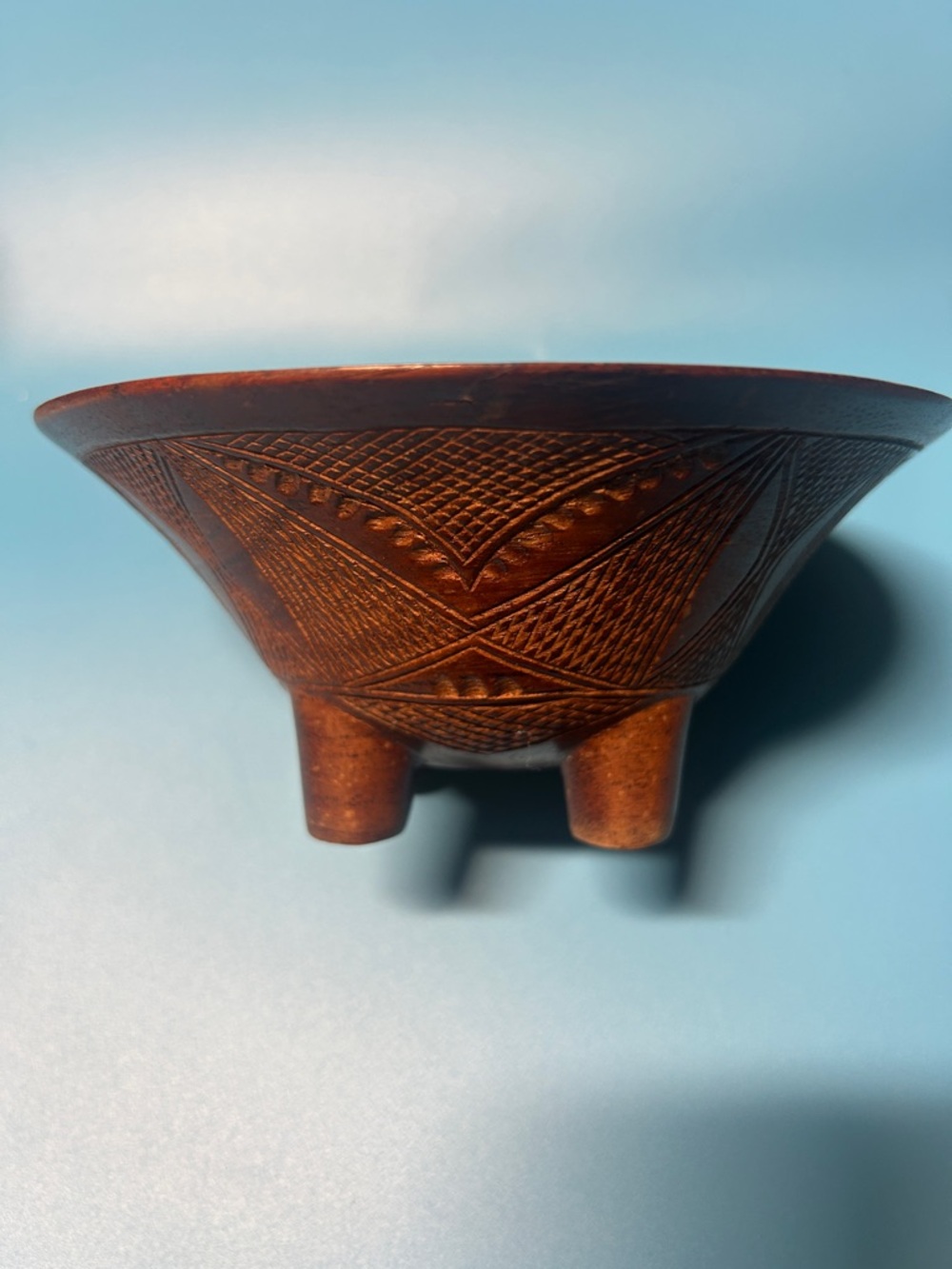 Handcrafted Brown Carved 4 Legged Decorative Bowl koa-wood-kava-bowl - Picture 3 of 11
